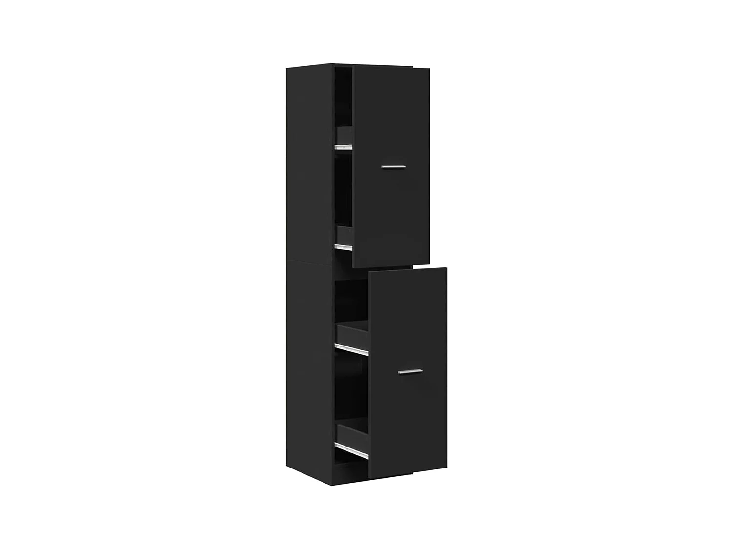 Zwarte apothekerskast 40x41x174,5 cm samengesteld hout