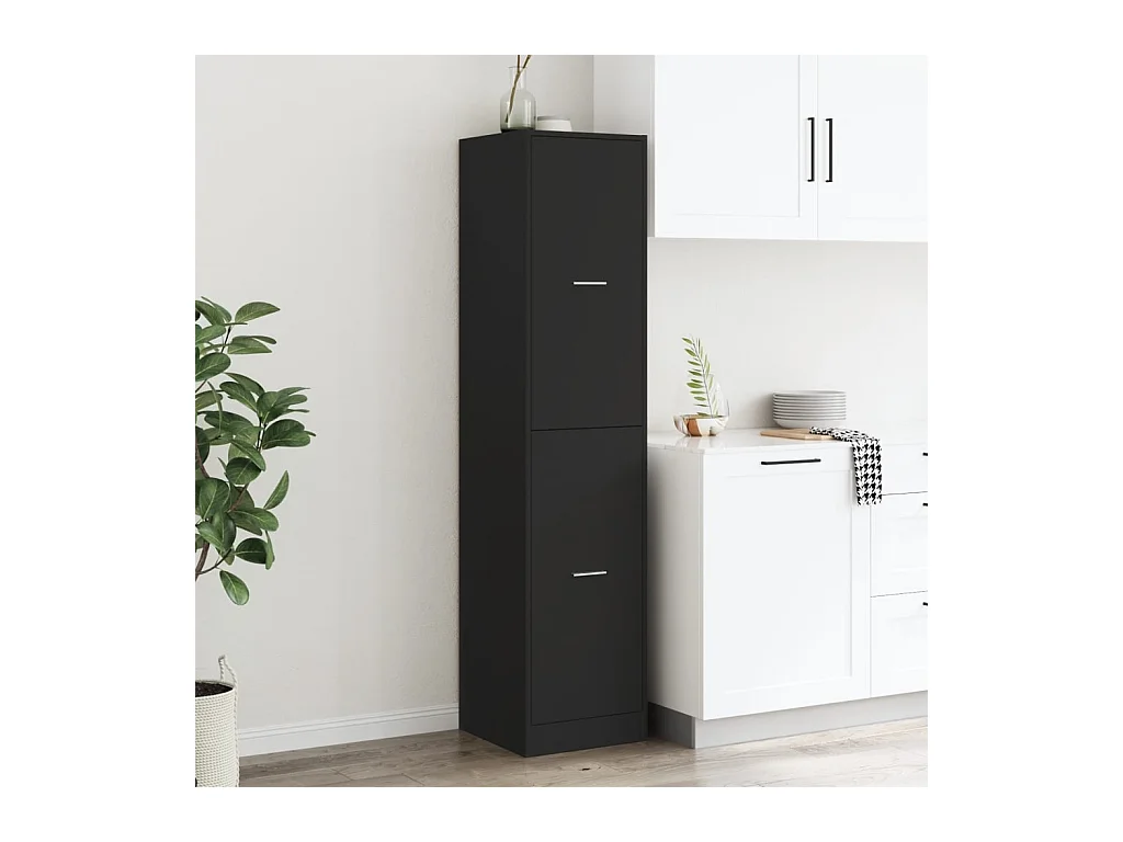 Armoire d'apothicaire noir 40x41x174,5 cm bois d'ingénierie