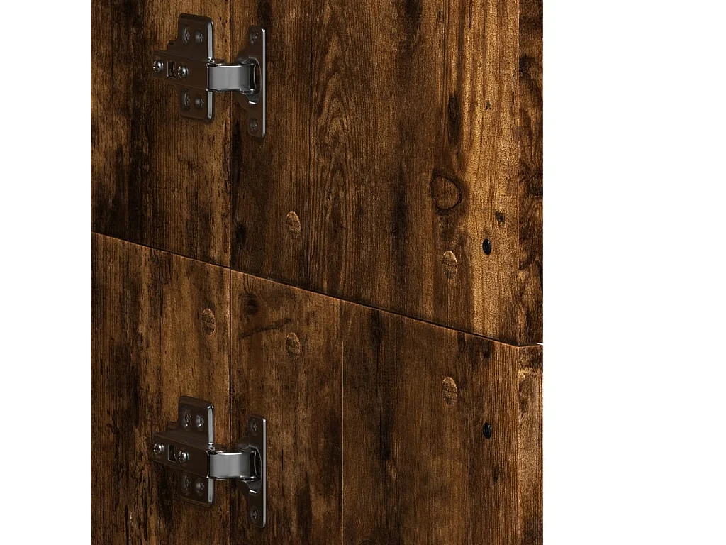 Hohes Sideboard aus geräucherter Eiche, 60 x 35 x 180 cm, Holzwerkstoff