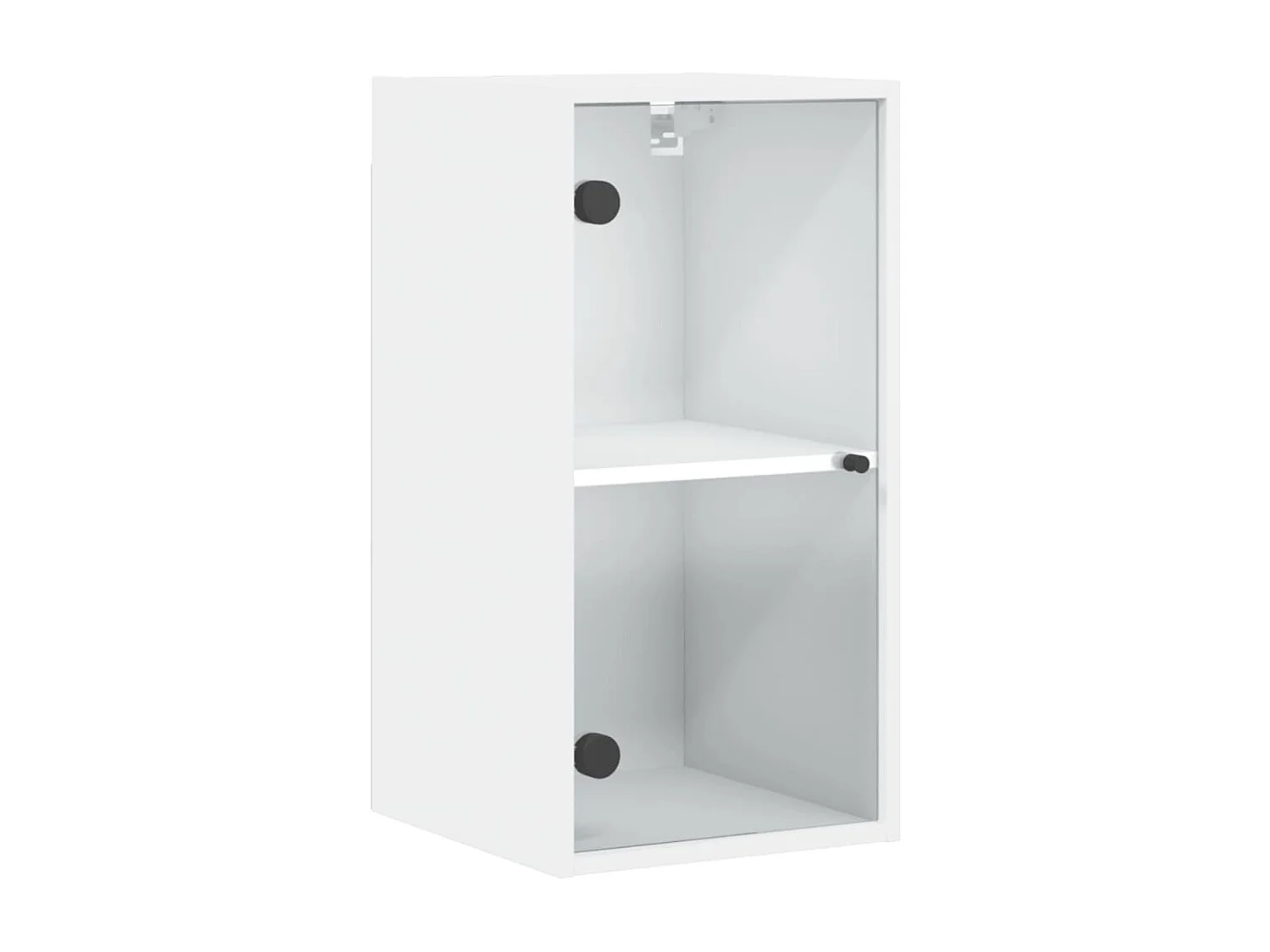 Armário de parede com portas de vidro branco 35x37x68,5 cm