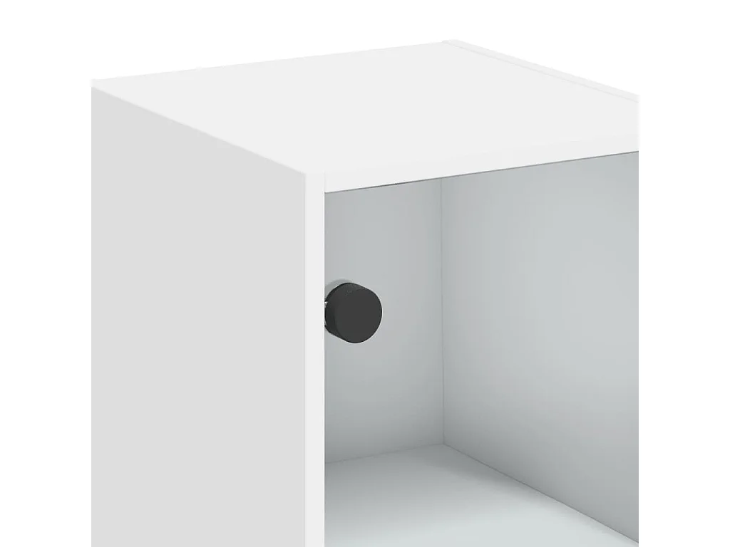 Armário de parede com portas de vidro branco 35x37x68,5 cm