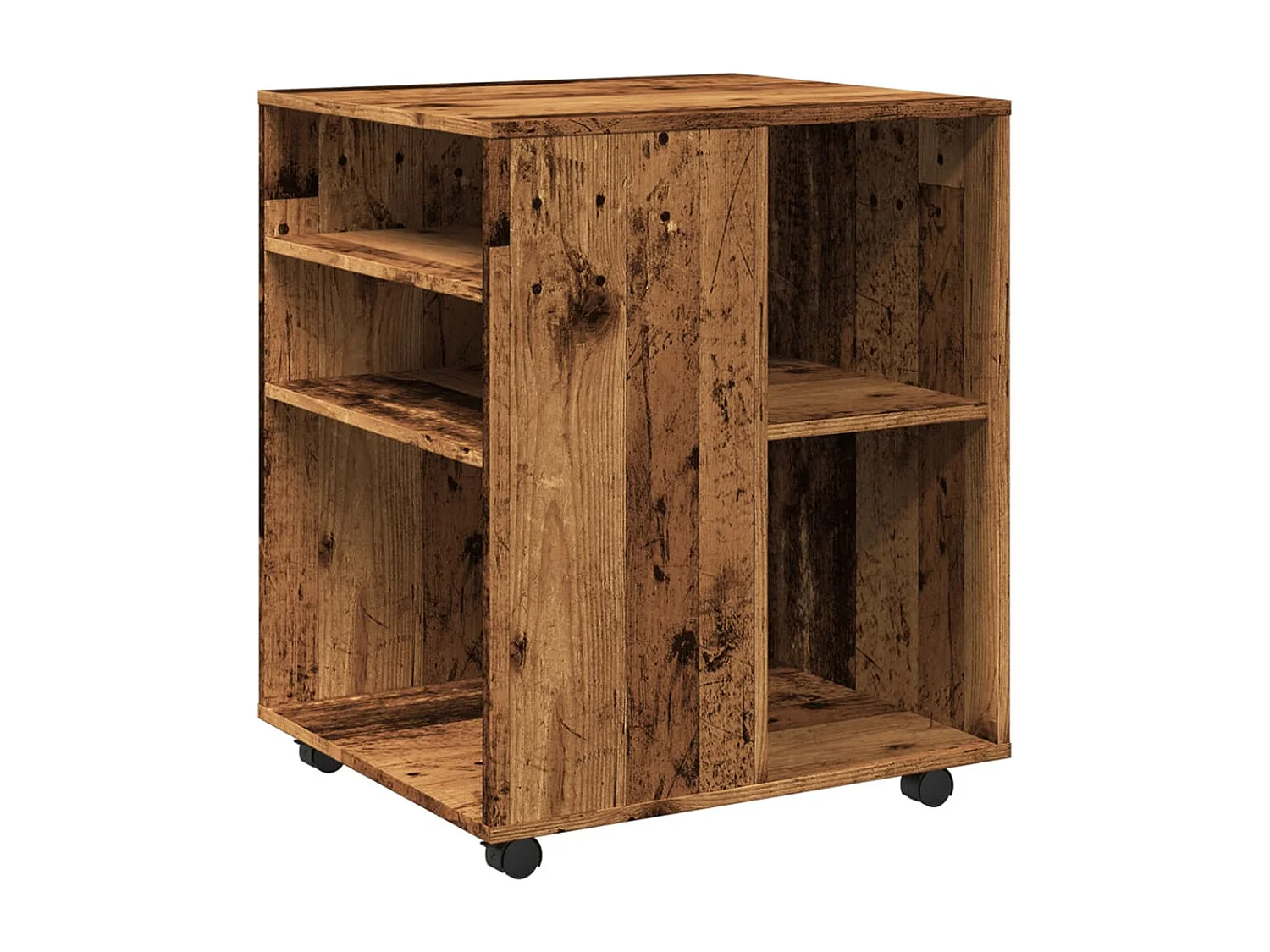 Armadio su ruote in legno vecchio 60x53x72 cm in derivati del legno