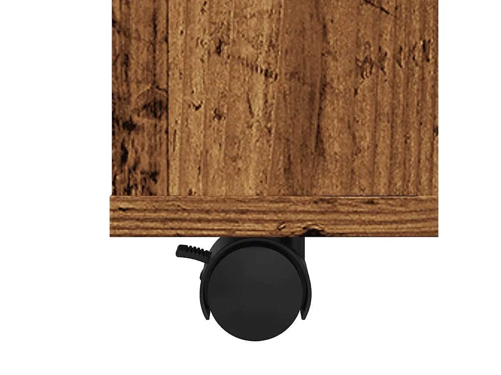 Armoire à roulettes vieux bois 60x53x72 cm bois d'ingénierie