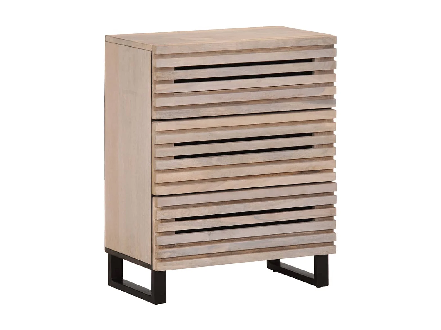 Buffet blanc 60x34x75 cm bois massif de manguier