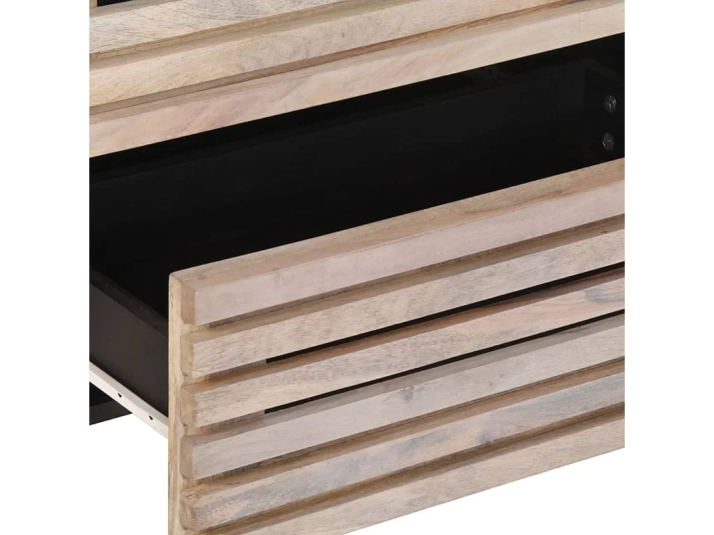 Buffet blanc 60x34x75 cm bois massif de manguier