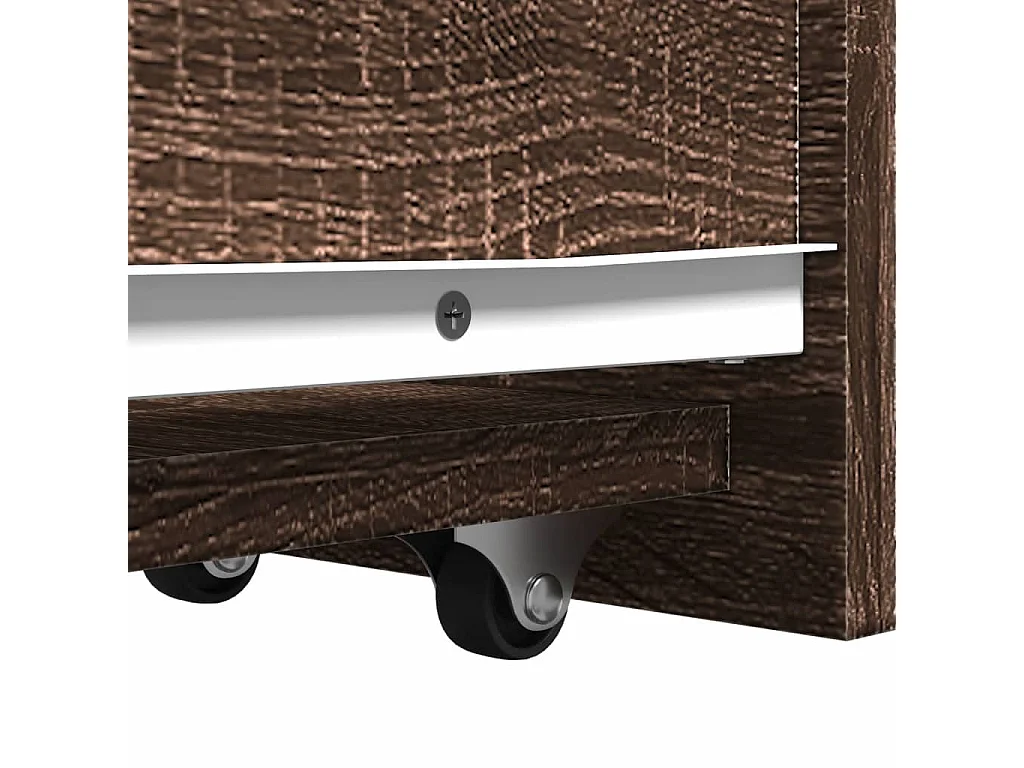 Mobile da bagno stretto con ruote in rovere marrone