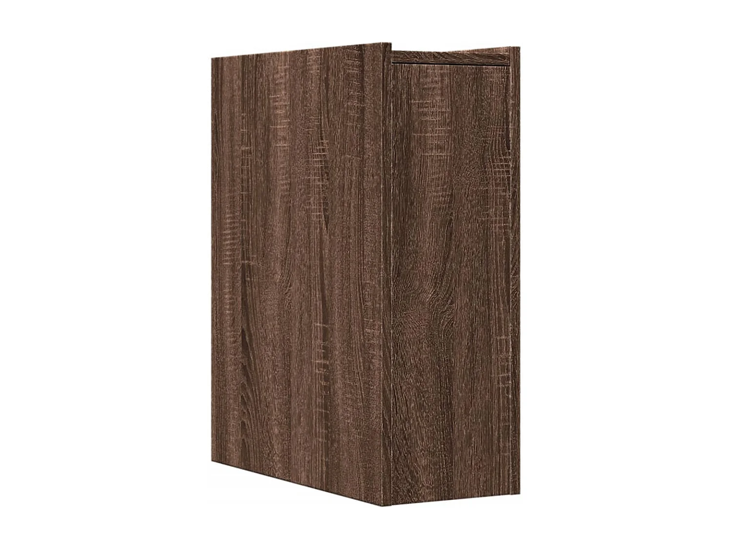 Armoire de salle de bain étroite avec roulettes chêne marron