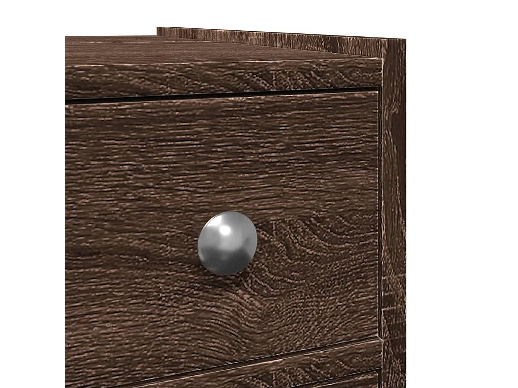 Armoire de salle de bain étroite avec roulettes chêne marron