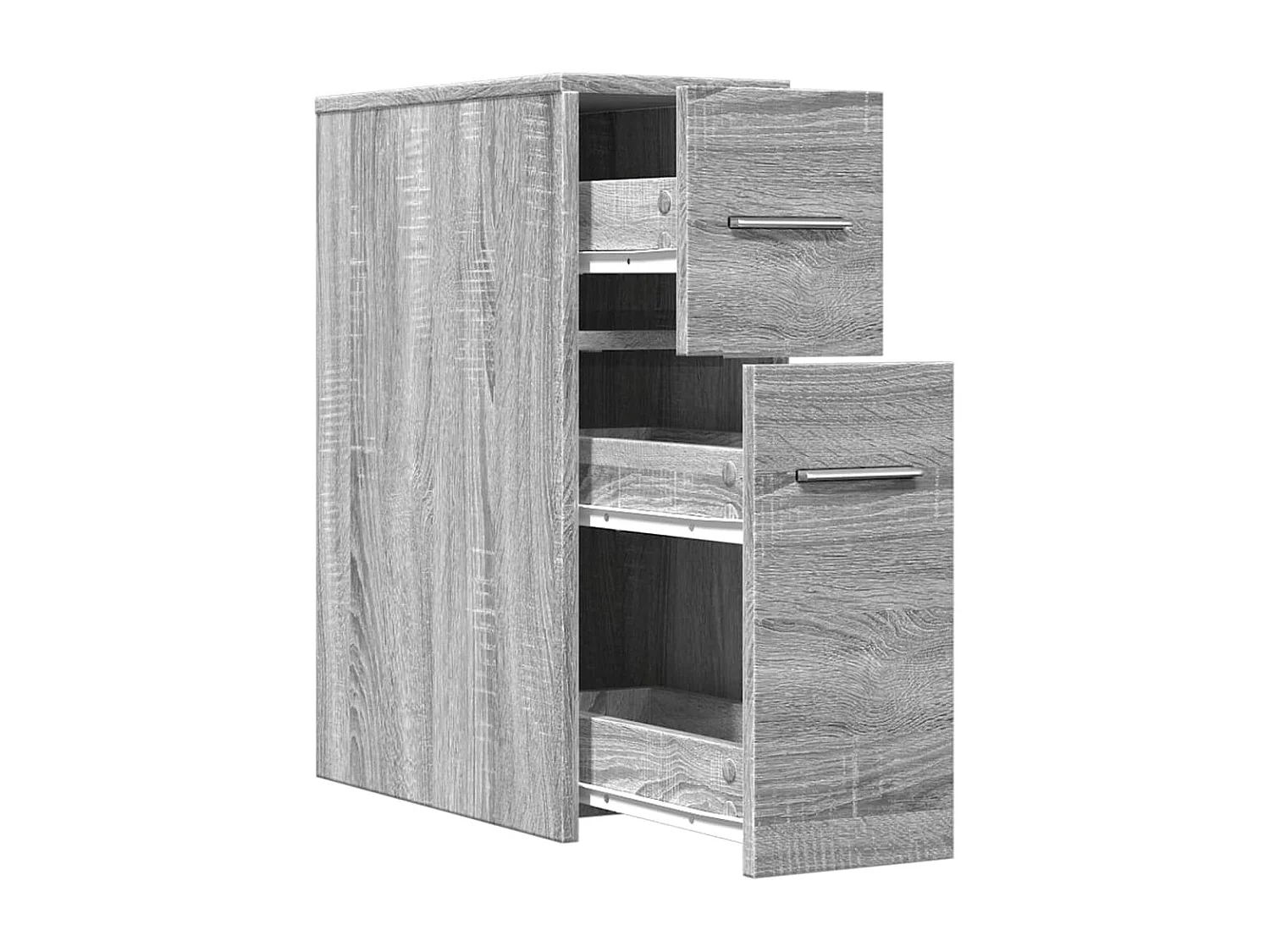 Mobile da bagno stretto con rotelle sonoma grigio