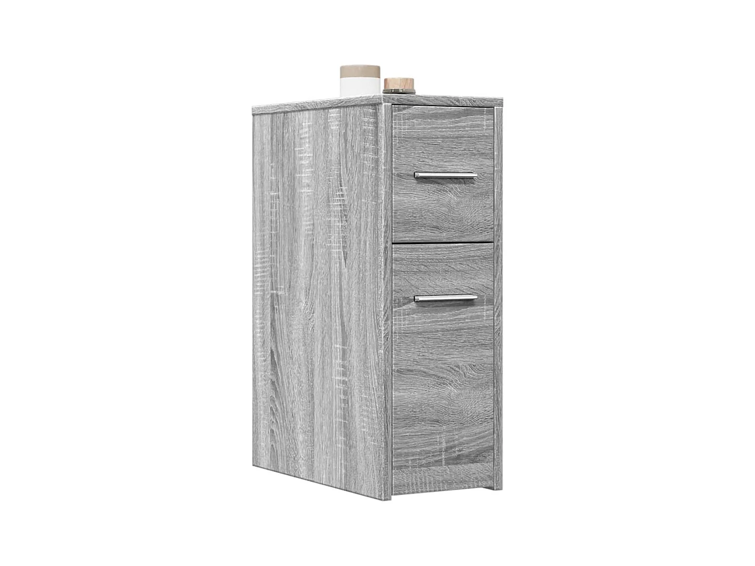 Armoire de salle de bain étroite avec roulettes sonoma gris