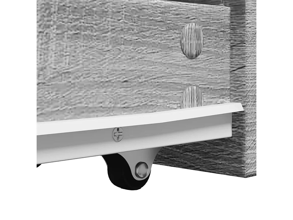 Armoire de salle de bain étroite avec roulettes sonoma gris