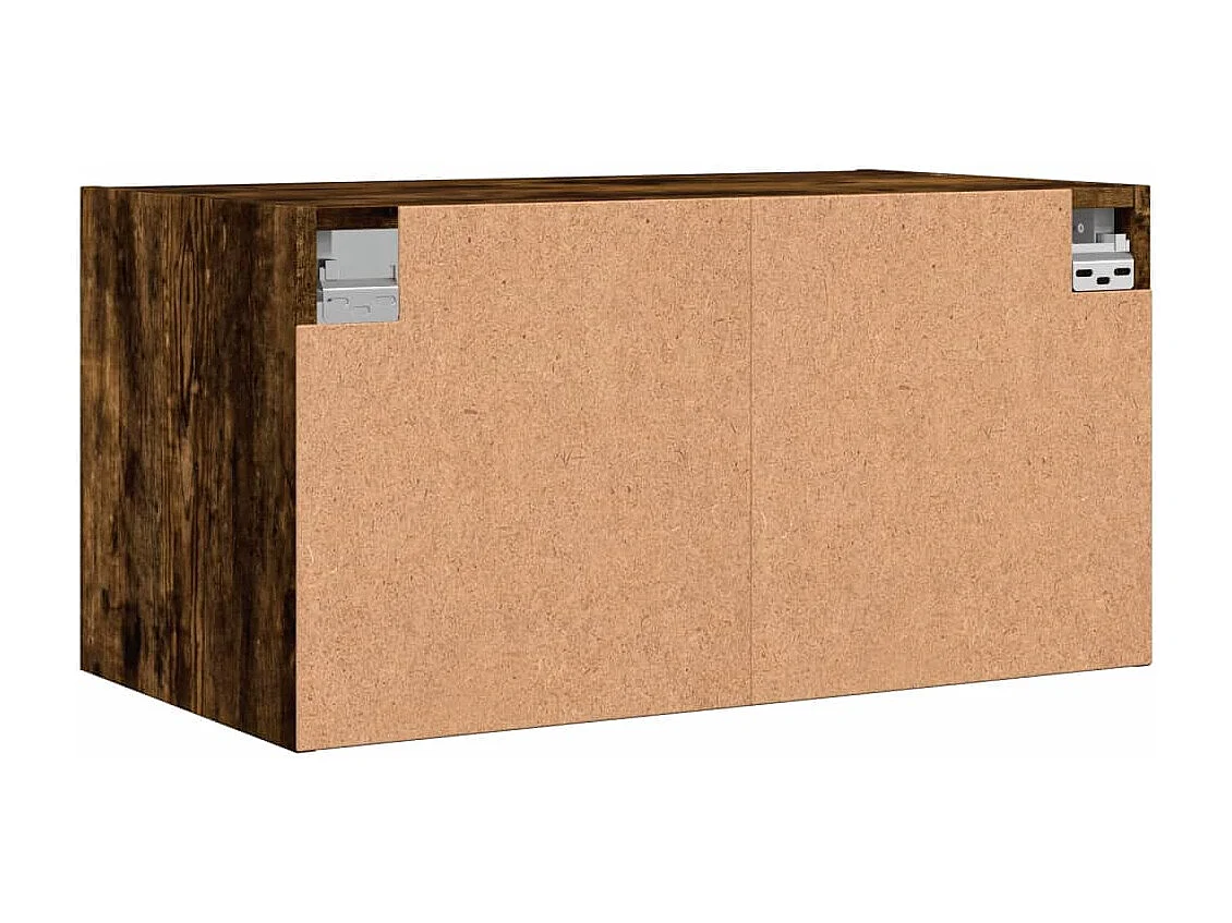 Pensili e ante in vetro 2 pezzi rovere affumicato 68,5x37x35 cm