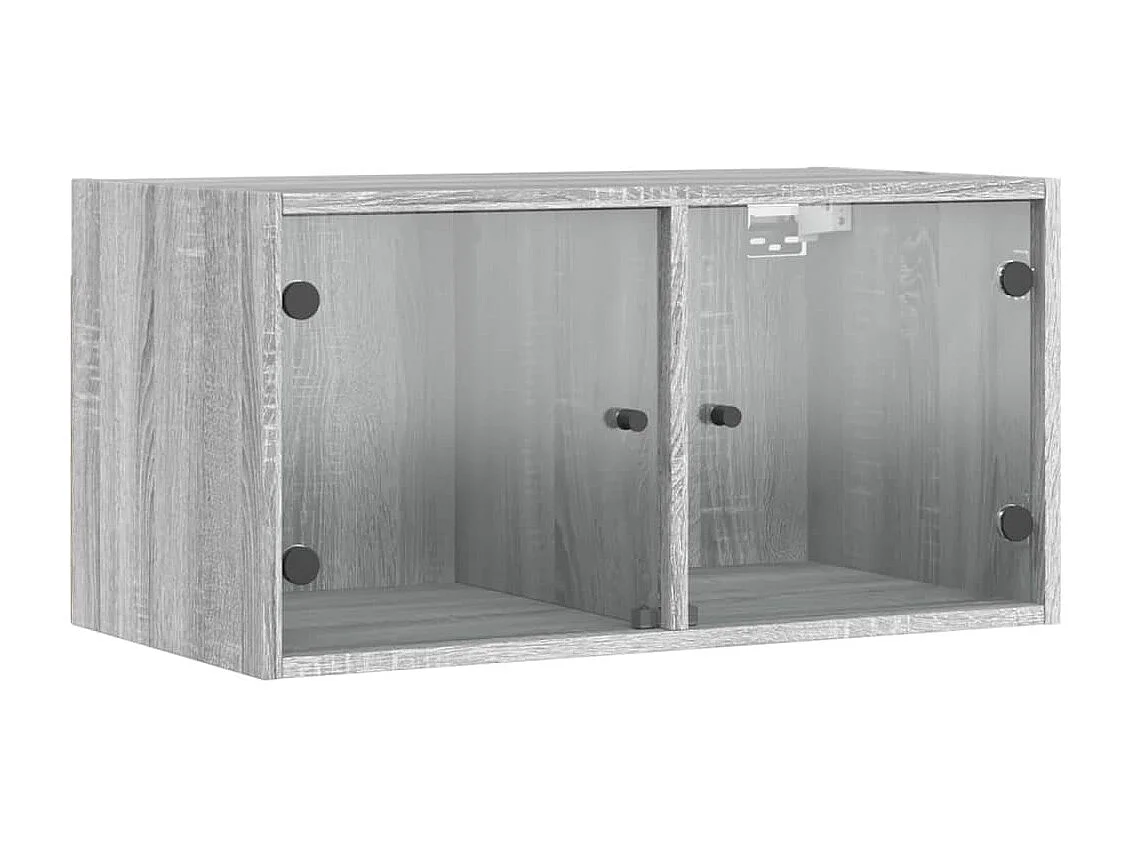 Mueble de pared con puertas de cristal sonoma gris 68,5x37x35 cm