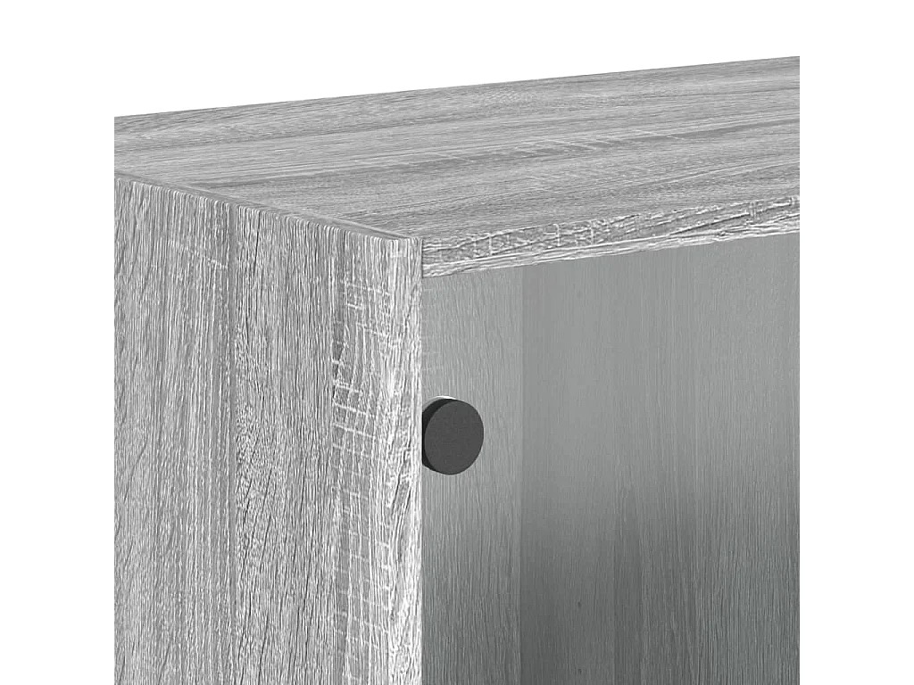 Mueble de pared con puertas de cristal sonoma gris 68,5x37x35 cm