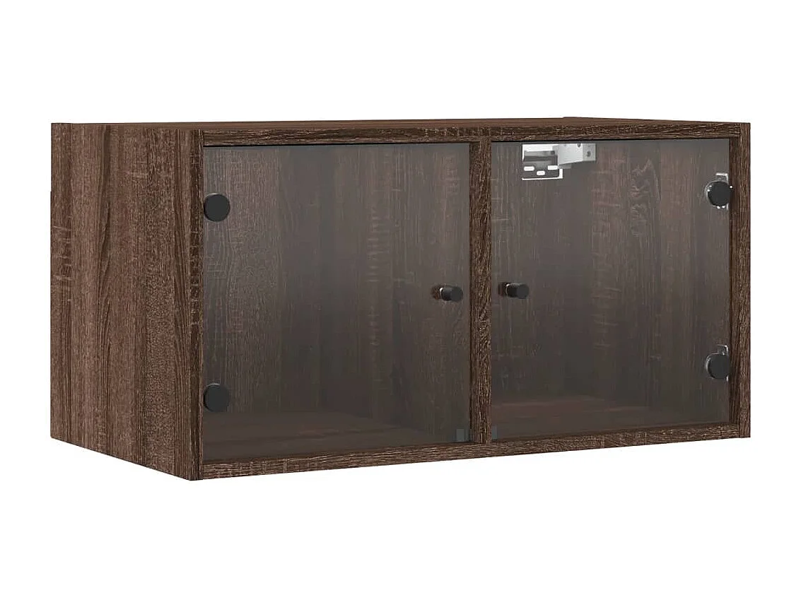 Armoires murales portes vitrées 2 pcs chêne marron 68,5x37x35cm
