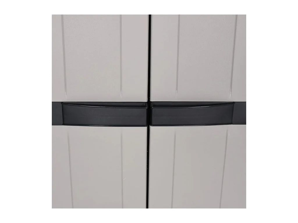 Armoire de rangement d'extérieur gris et noir 97x37x165 cm PP