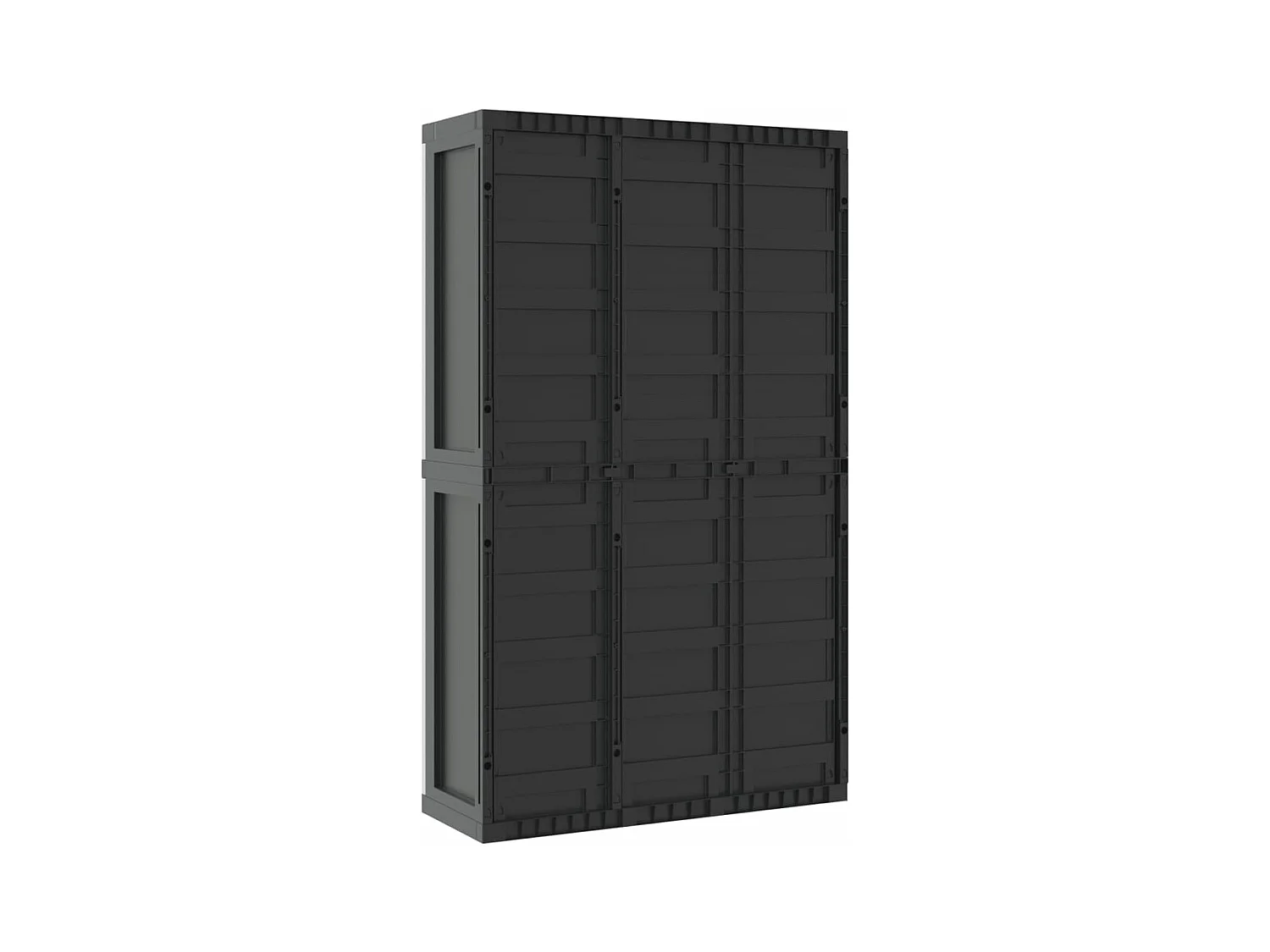 Armoire de rangement d'extérieur gris et noir 97x37x165 cm PP