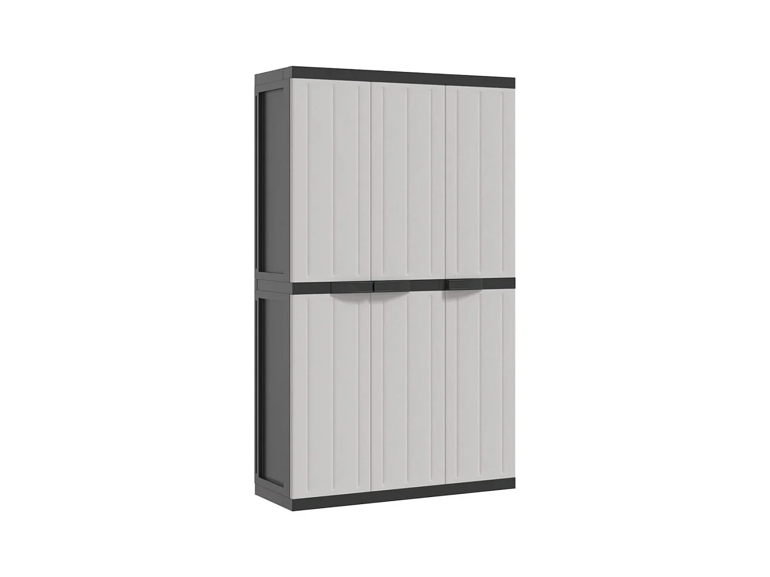 Armoire de rangement d'extérieur gris et noir 97x37x165 cm PP