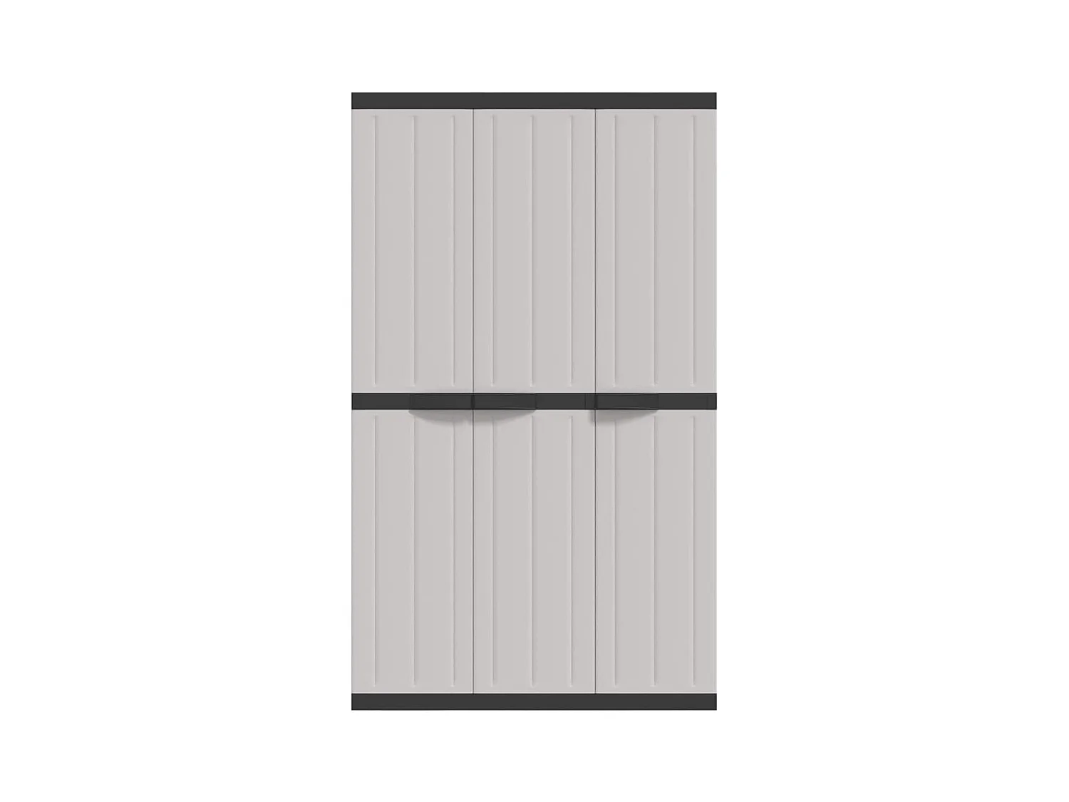 Armoire de rangement d'extérieur gris et noir 97x37x165 cm PP