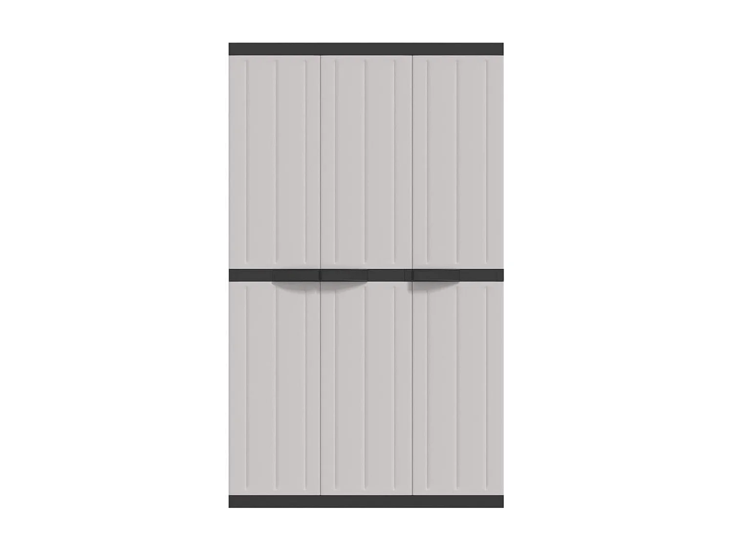 Grauer und schwarzer Aufbewahrungsschrank für den Außenbereich, 97 x 37 x 165 cm, PP