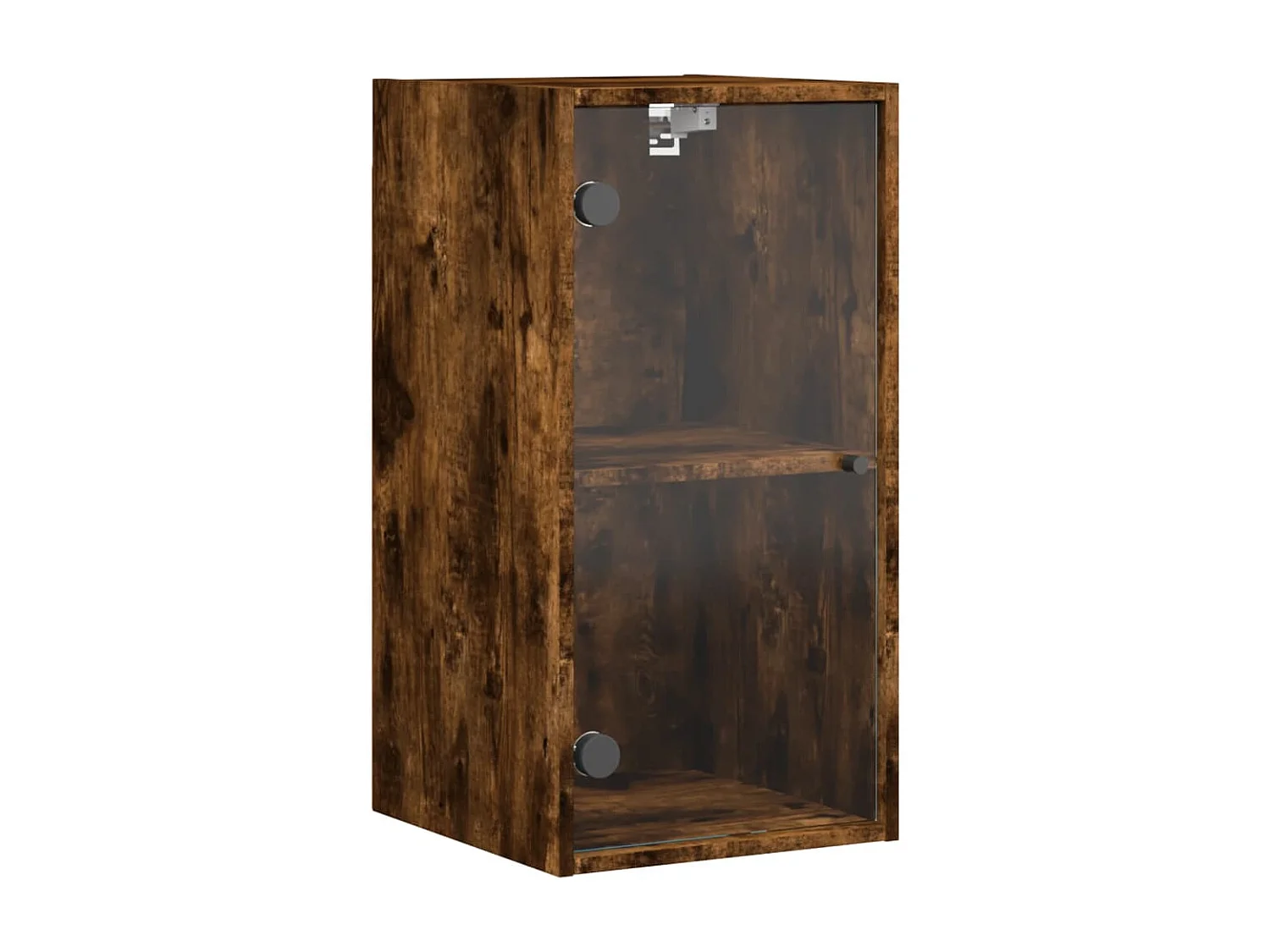 Armoire murale avec portes en verre chêne fumé 35x37x68,5 cm