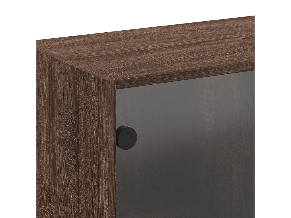 Armoire murale avec portes en verre chêne marron 68x37x68,5 cm