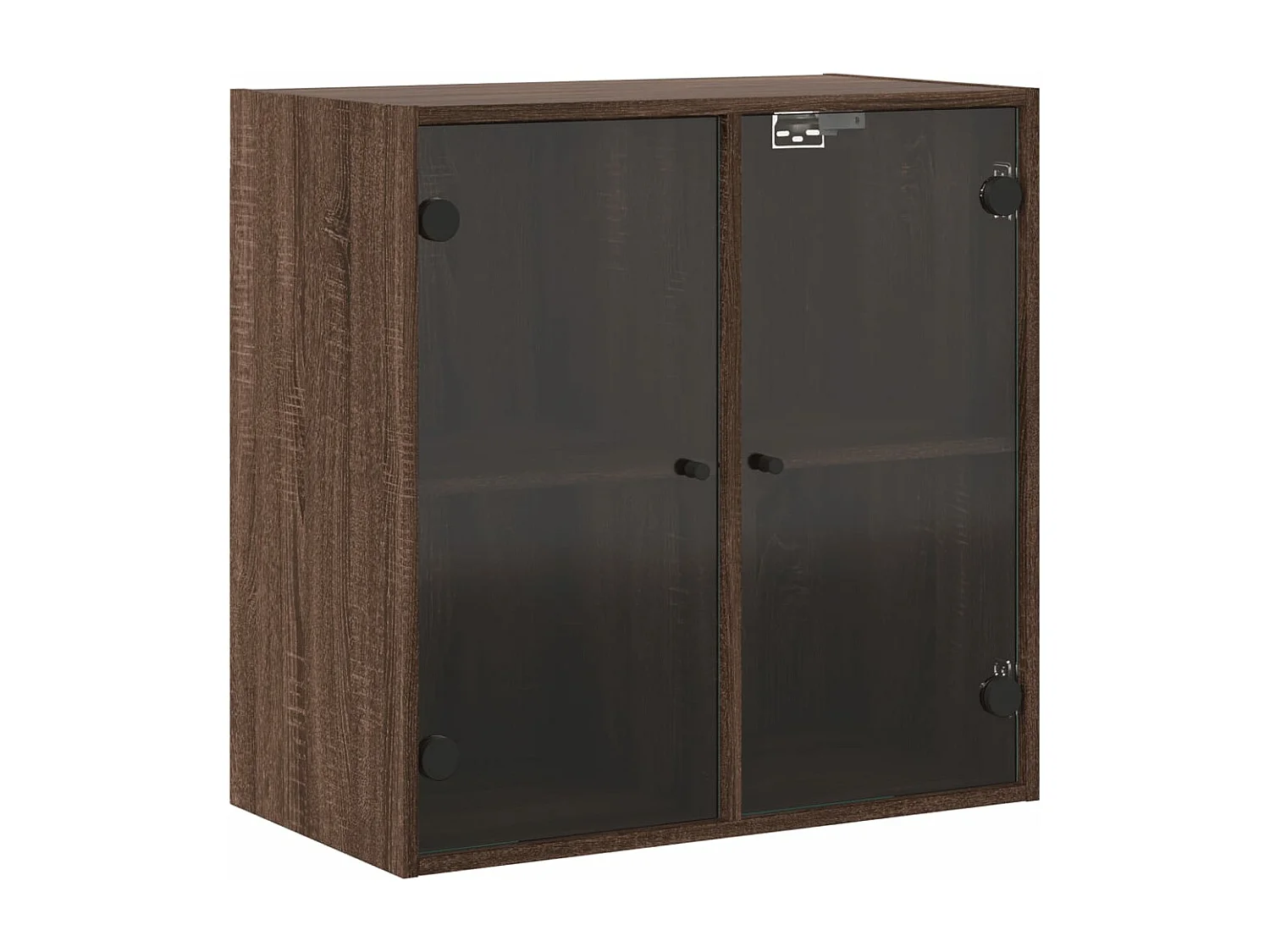 Armoire murale avec portes en verre chêne marron 68x37x68,5 cm