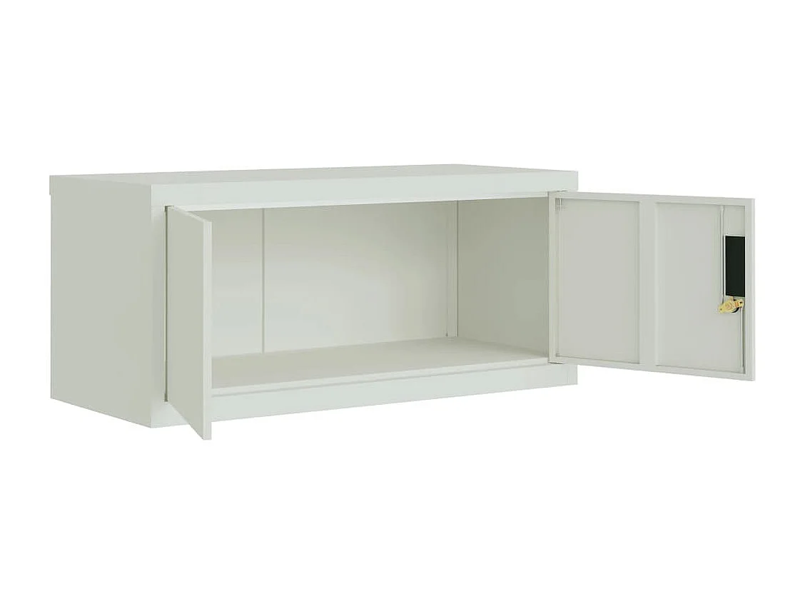 Hellgrauer Aktenschrank 90x40x130 cm aus Stahl