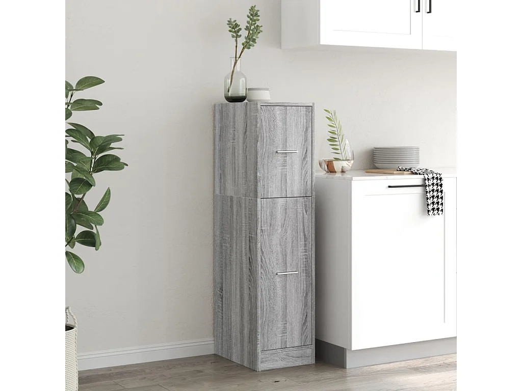 Apothekerschrank in Sonoma-Grau, 30 x 41 x 118 cm, Holzwerkstoff