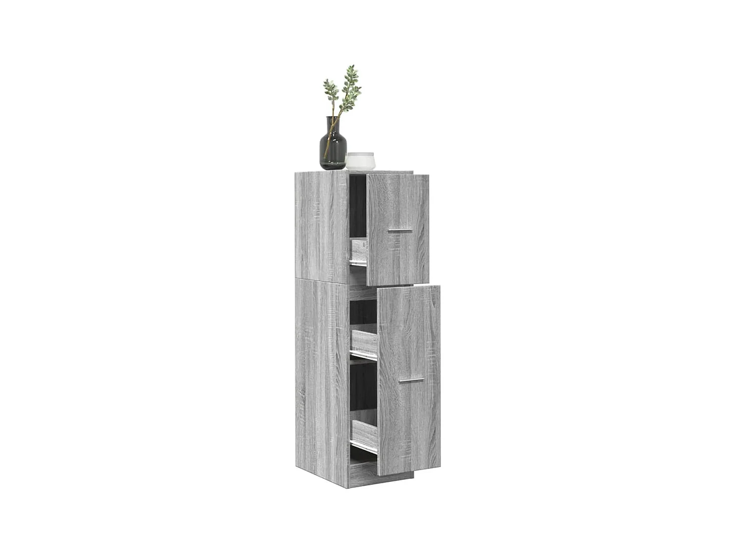 Sonoma grijze apothekerskast 30x41x118 cm samengesteld hout