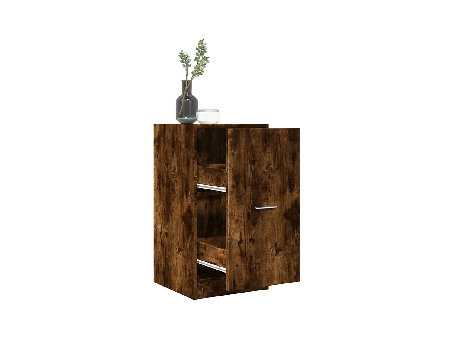 Armoire d'apothicaire chêne fumé 40x41x77,5cm bois d'ingénierie