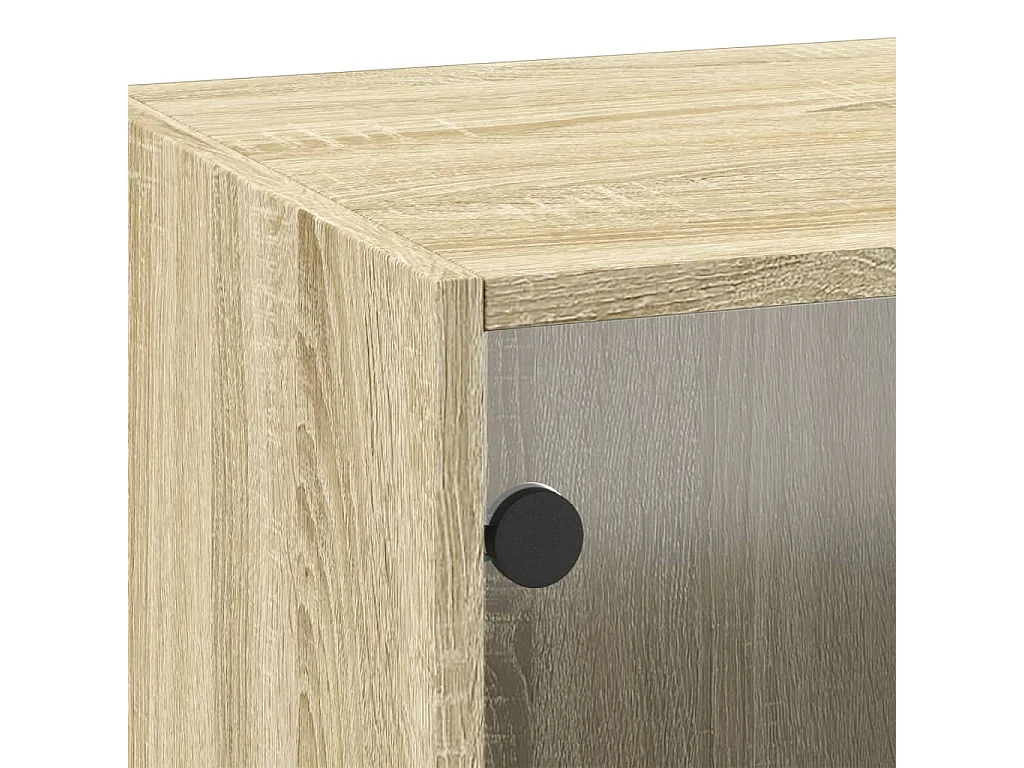 Mueble de pared con puertas de cristal roble sonoma 35x37x100 cm