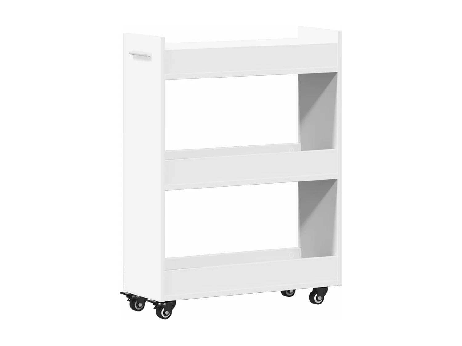 Kledingkast op wielen wit 60x22x79 cm samengesteld hout