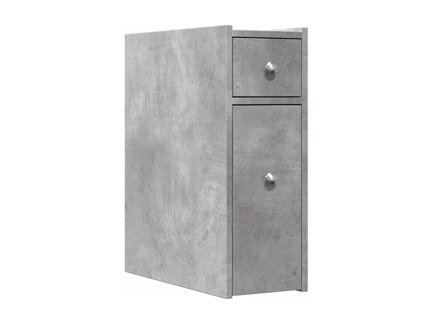 Armoire de salle de bain étroite avec roulettes gris béton