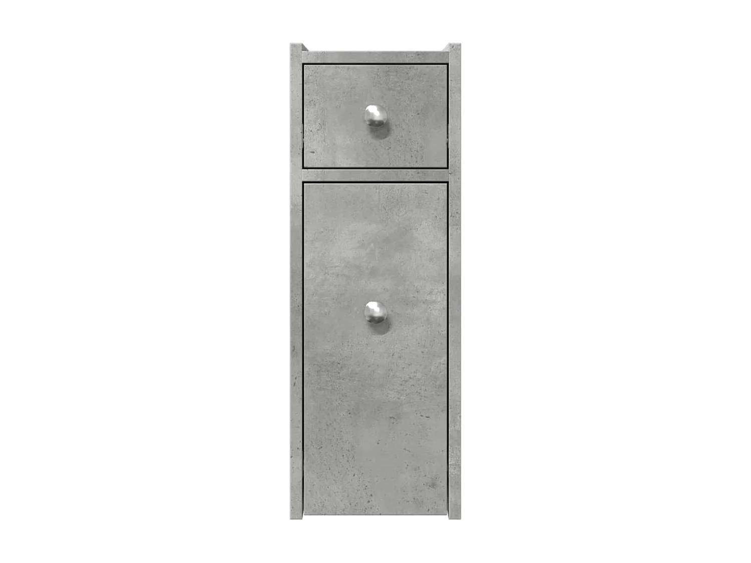 Armoire de salle de bain étroite avec roulettes gris béton
