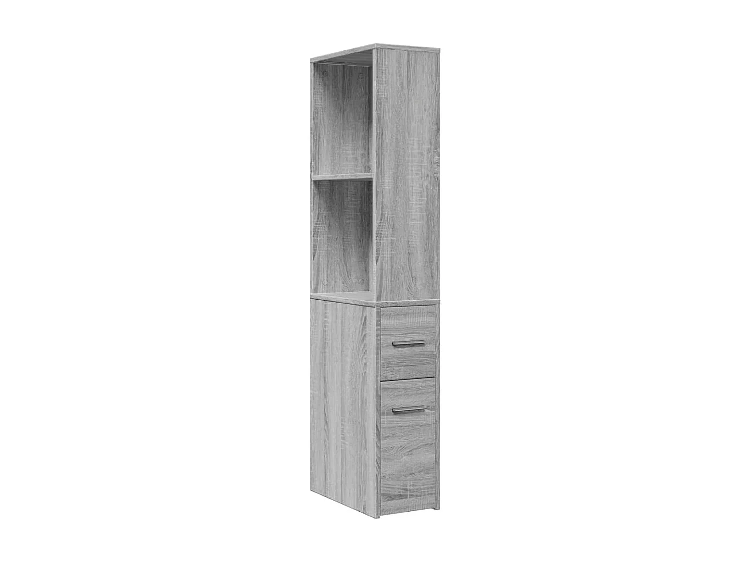 Armoire de salle de bain étroite avec roulettes sonoma gris