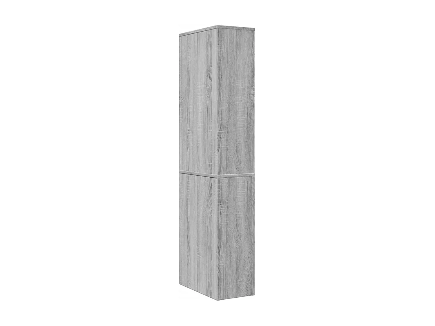 Armoire de salle de bain étroite avec roulettes sonoma gris