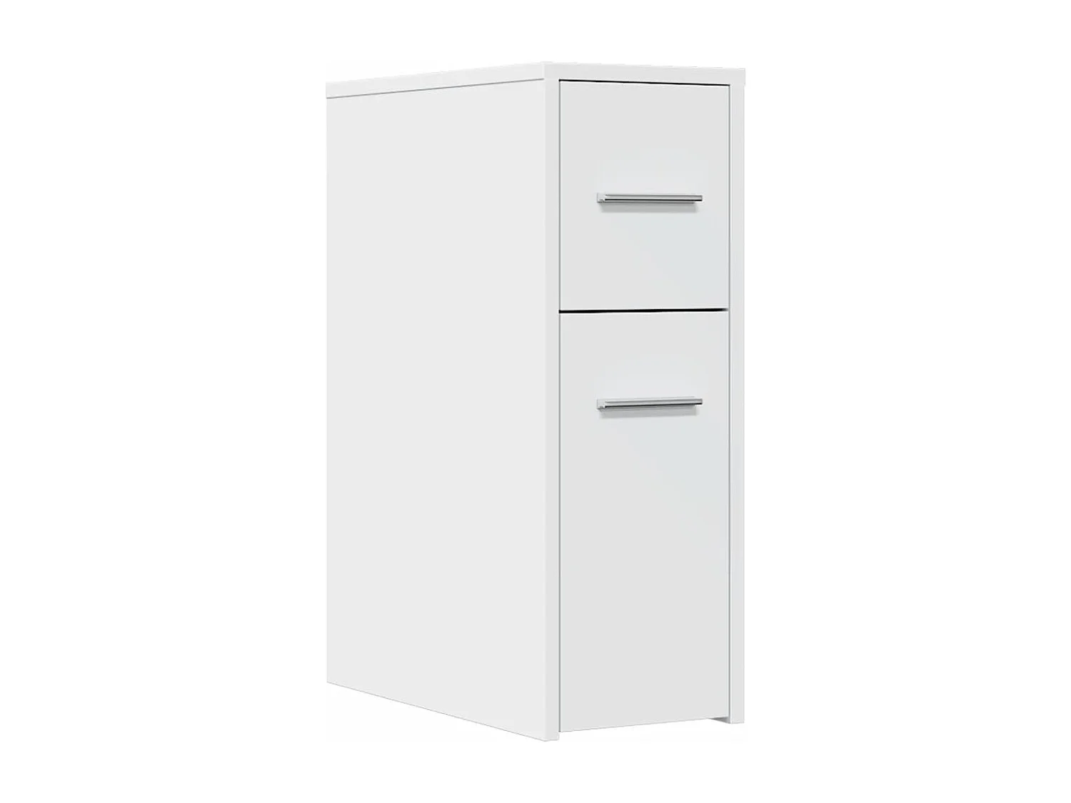 Armoire de salle de bain étroite avec roulettes blanc