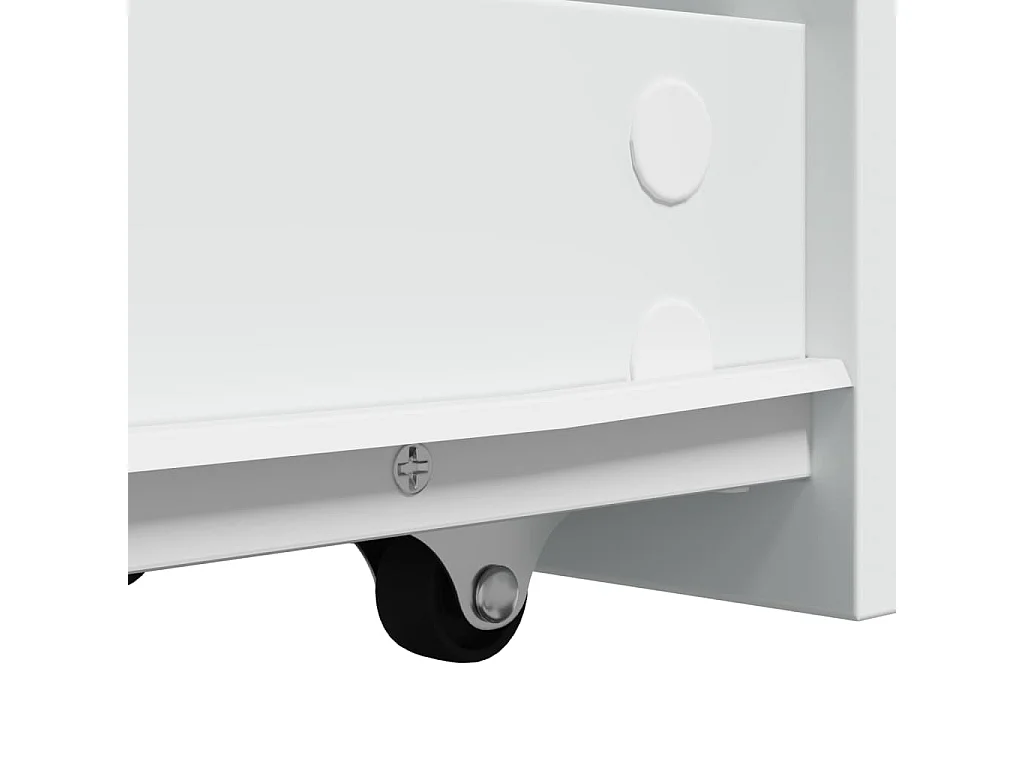 Armoire de salle de bain étroite avec roulettes blanc