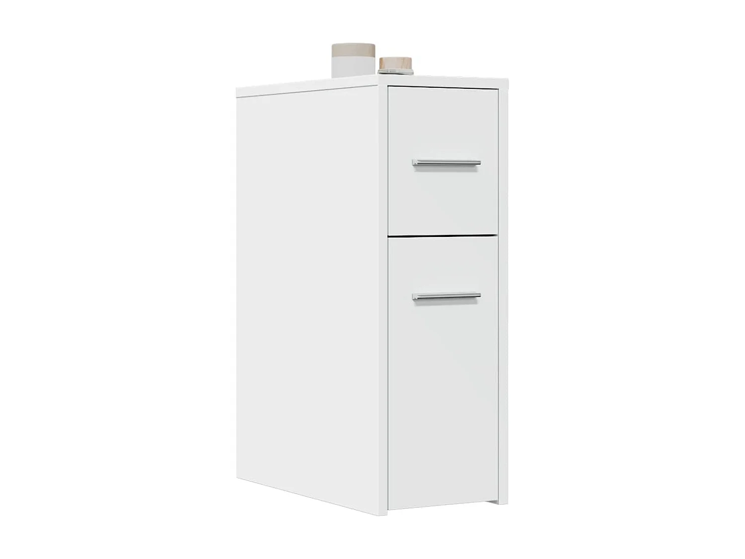 Armoire de salle de bain étroite avec roulettes blanc