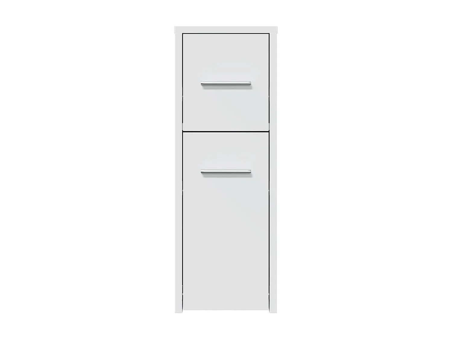 Armoire de salle de bain étroite avec roulettes blanc