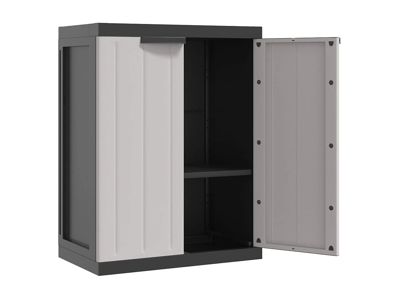 Armario exterior gris y negro 65x37x85 cm PP