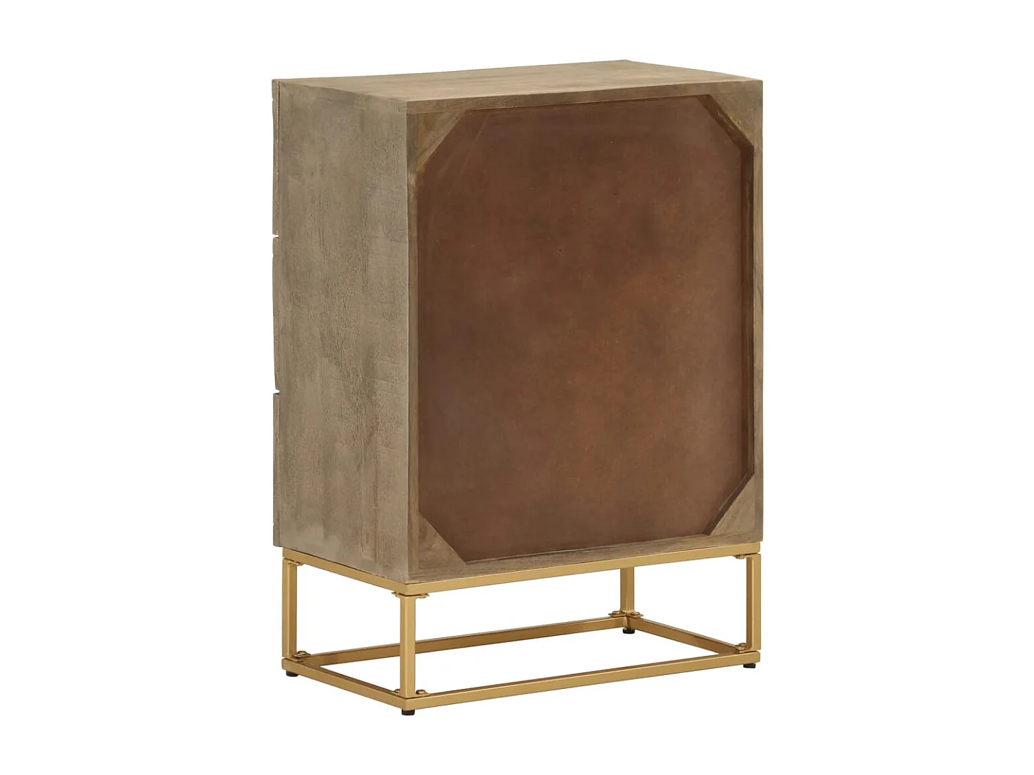 Cassettiera 55x30x76 cm in legno massello di mango e ferro