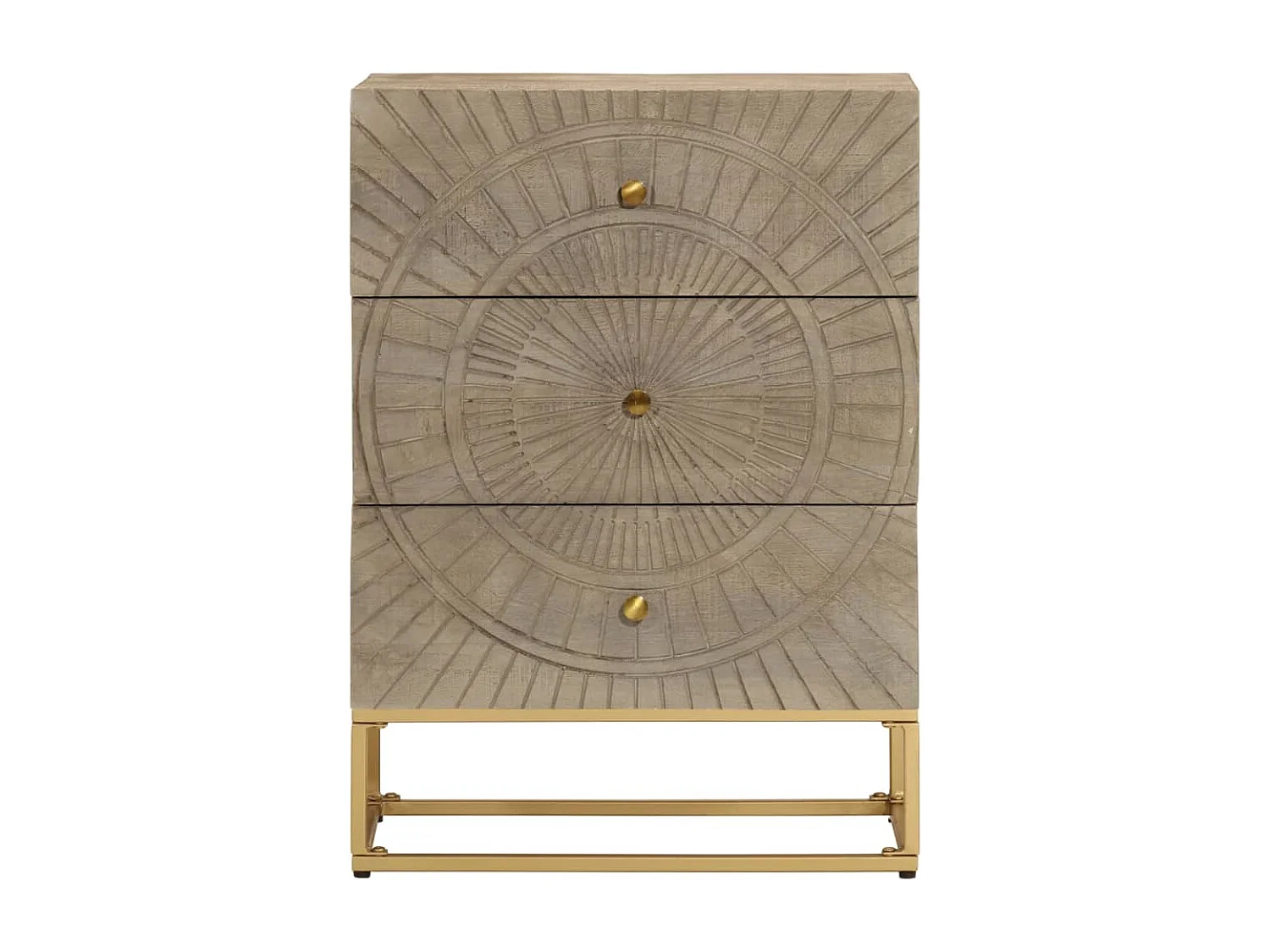 Kommode 55x30x76 cm aus massivem Mangoholz und Eisen