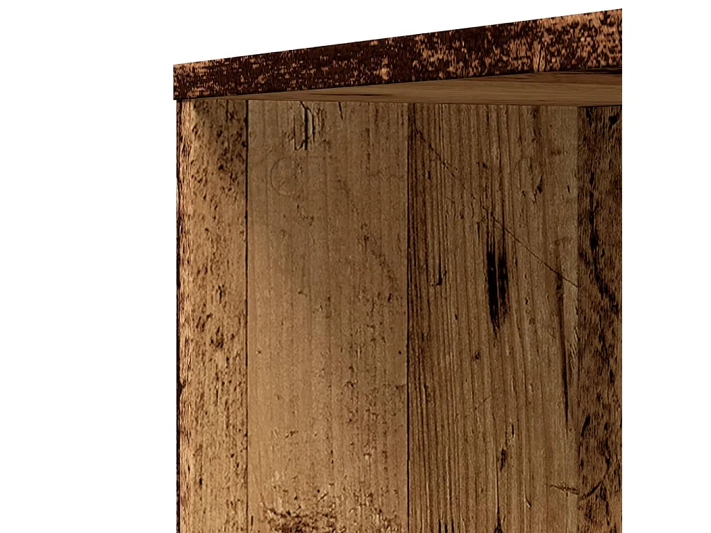 Armoire de salle de bain étroite avec roulettes vieux bois