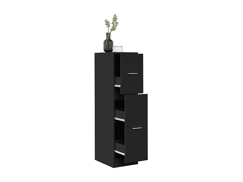Armoire d'apothicaire noir 30x41x118 cm bois d'ingénierie