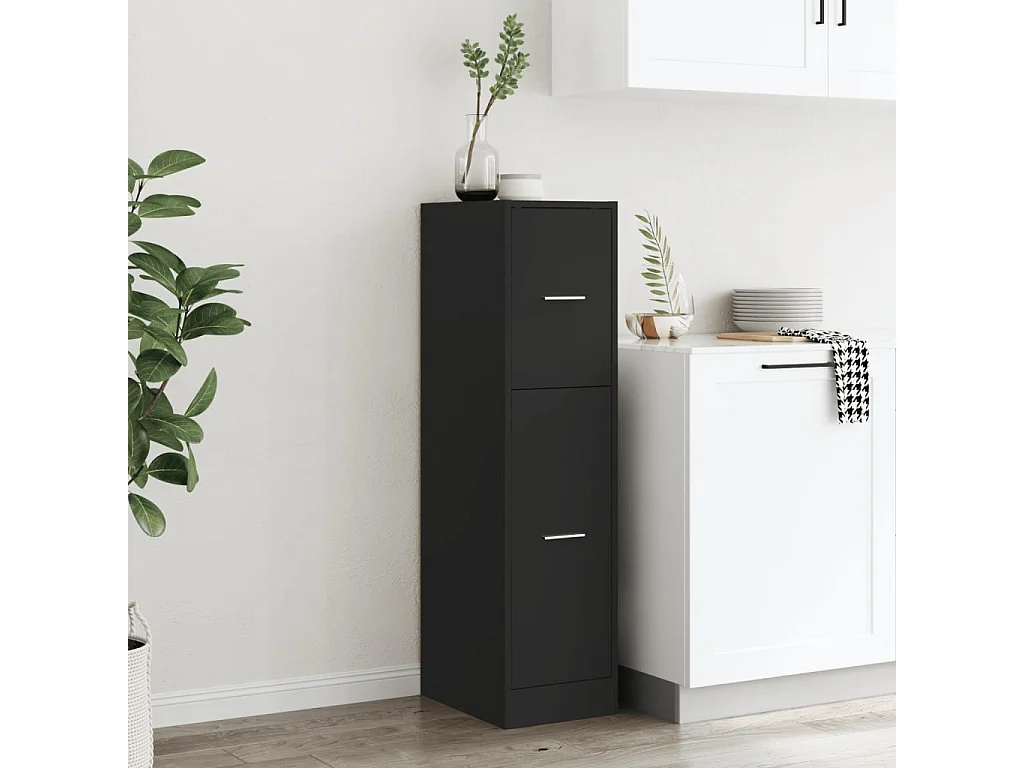 Mueble boticario negro 30x41x118 cm de madera contrachapada