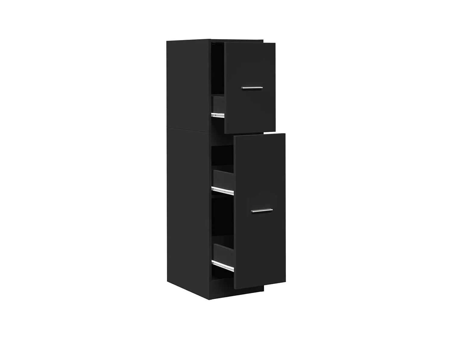 Armoire d'apothicaire noir 30x41x118 cm bois d'ingénierie