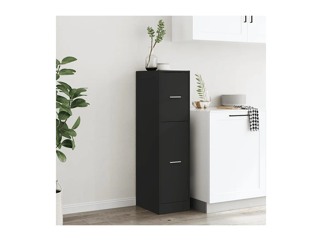 Armoire d'apothicaire noir 30x41x118 cm bois d'ingénierie