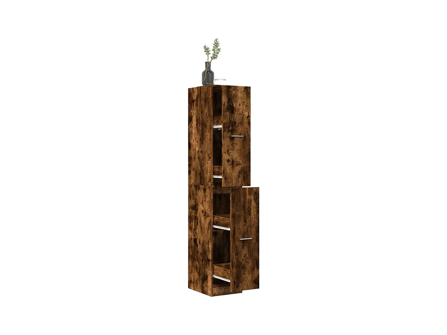 Armoire d'apothicaire chêne fumé 30x41x174,5 cm bois ingénierie
